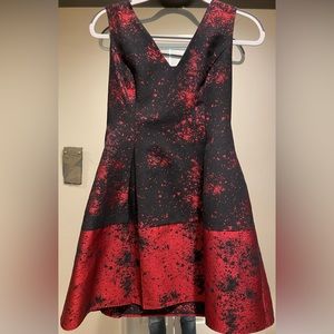 Rad and black party/cocktail dress.